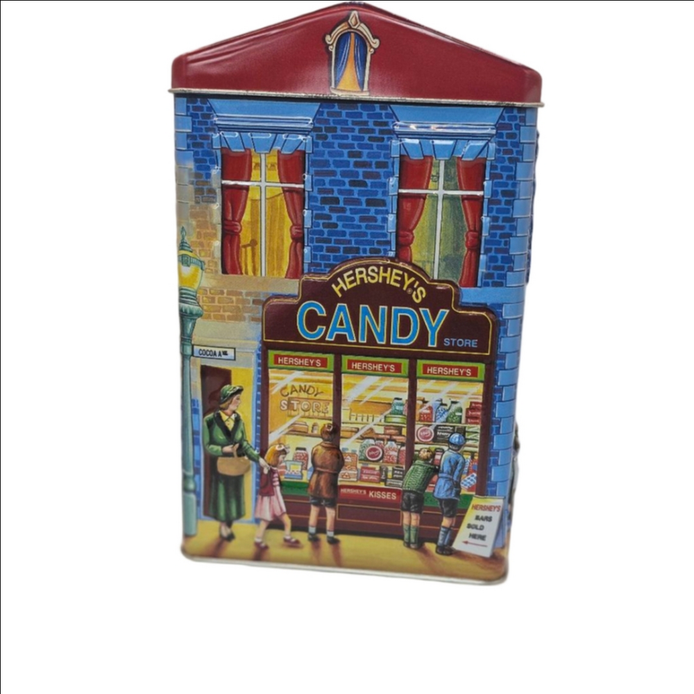 Hershey's Candy Store Village Series Canister #1 Blue Red One Size